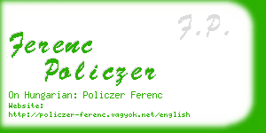 ferenc policzer business card